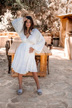 Kurzes Kleid Famme Ecru