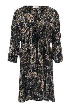 Kurzes Kleid Mio Paisley Schwarz