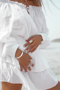 Kurzes Kleid Peralta Elfenbein