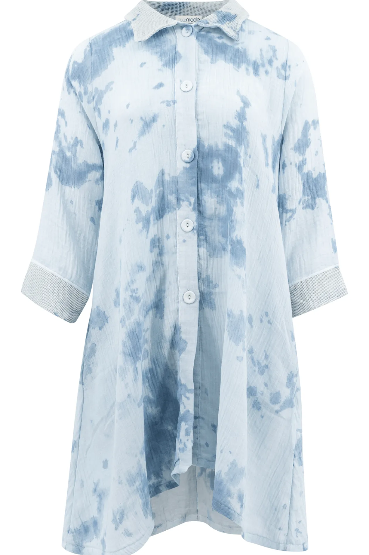 Lange Bluse Kyara Blau Tie Dye