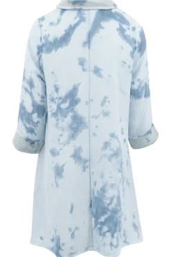 Lange Bluse Kyara Blau Tie Dye
