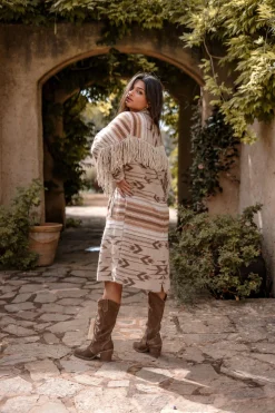 Lange Fransenjacke Spirit Natural