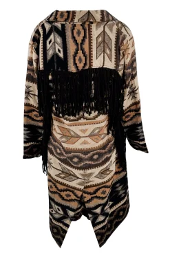 Lange Fransenjacke Spirit Braun