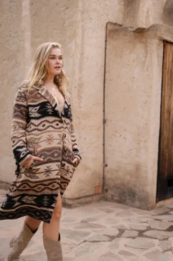 Lange Fransenjacke Spirit Braun