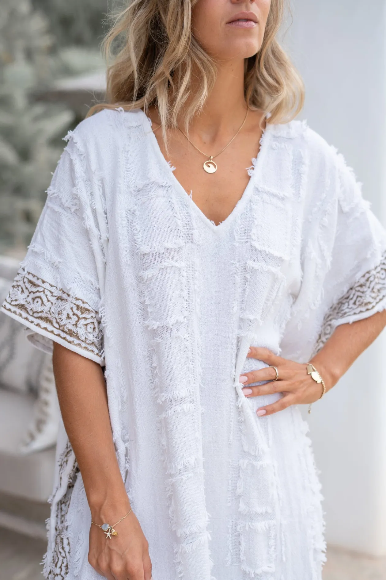 Langer Kaftan Kira Scorva Weiß