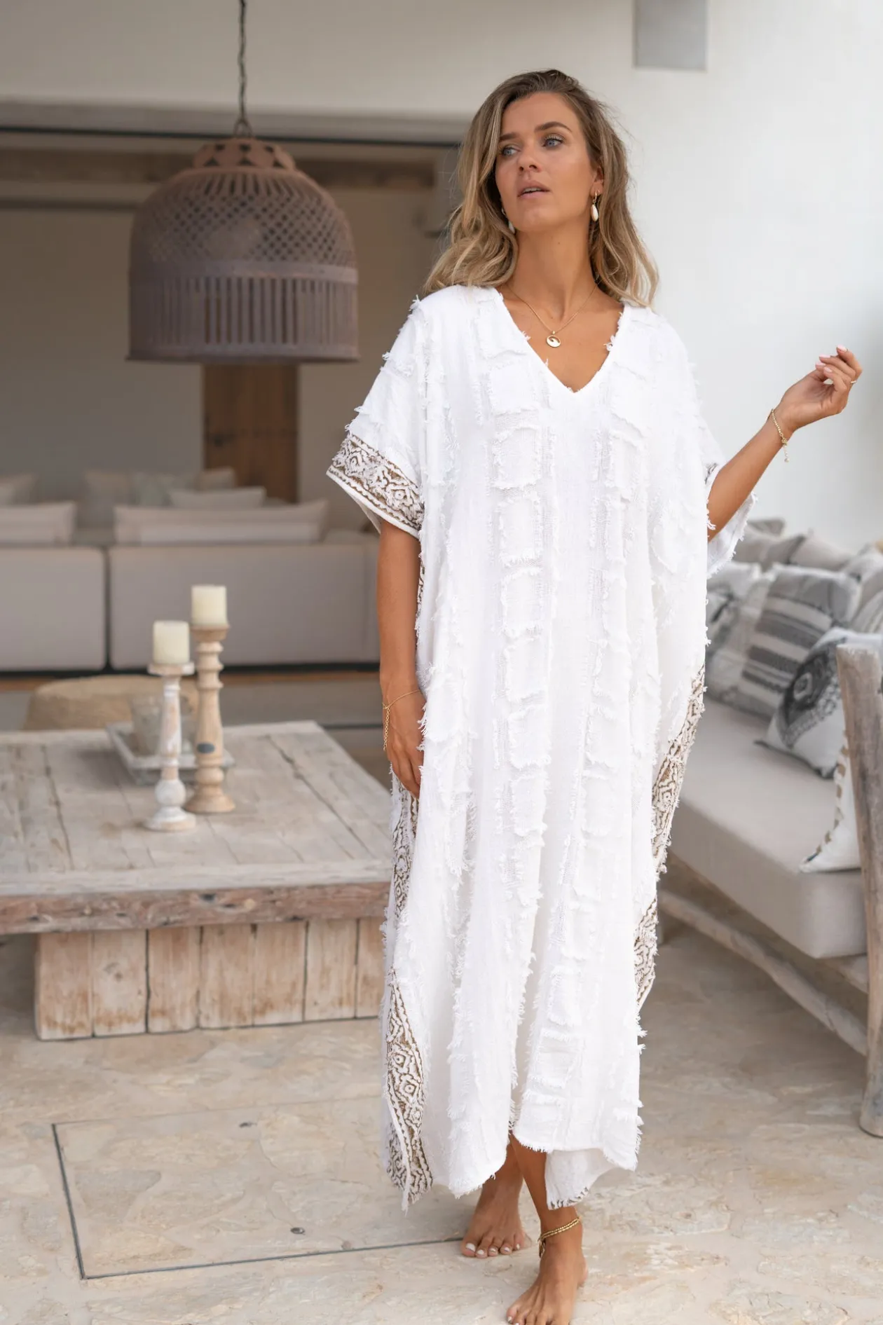 Langer Kaftan Kira Scorva Weiß