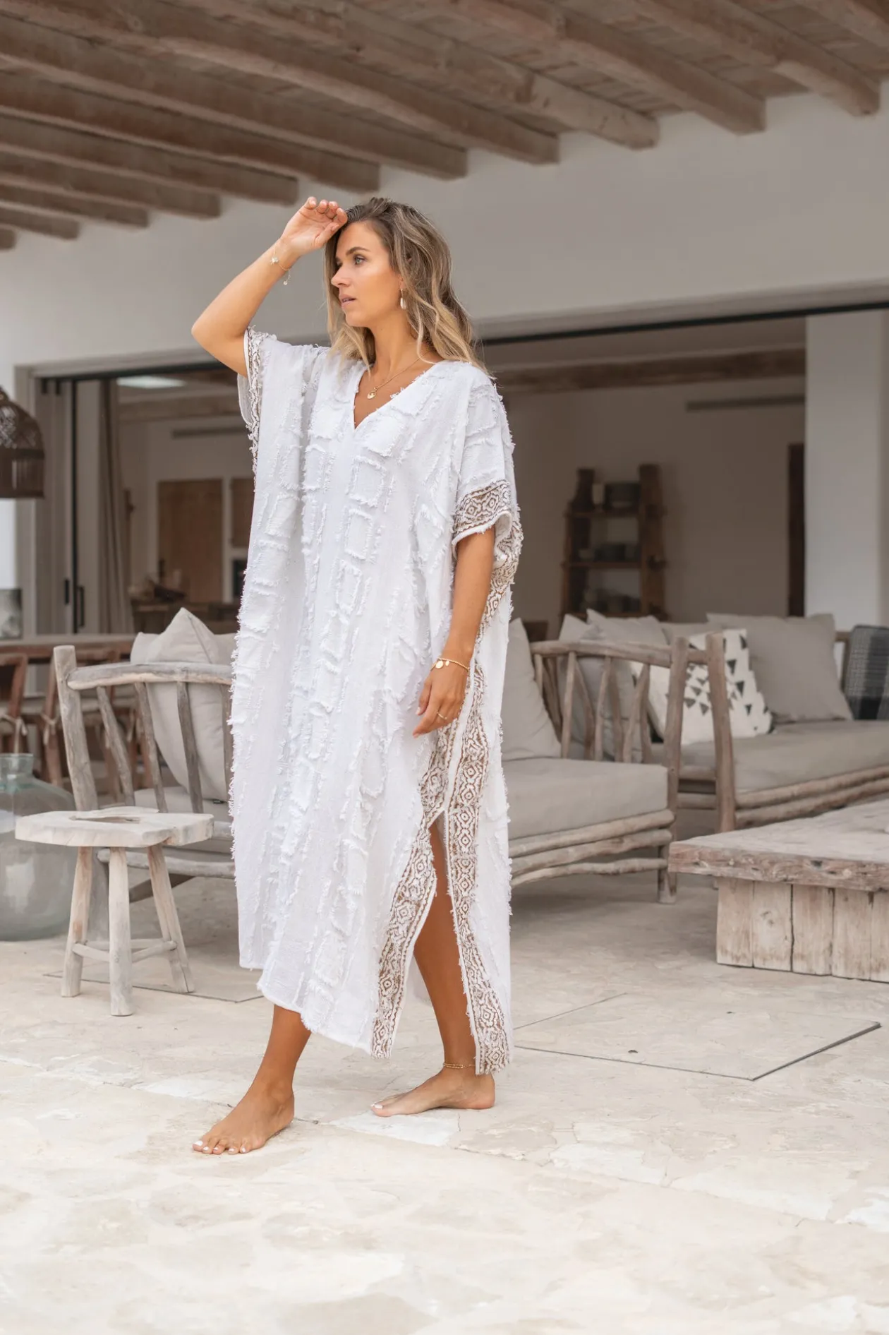 Langer Kaftan Kira Scorva Weiß