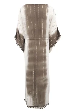 Langer Kimono Aine Lurex Beige/Braun