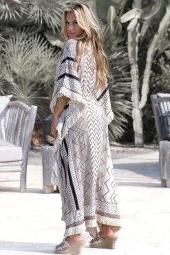 Langer Kimono Impresion Azteke