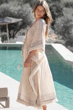 Langer Kimono Impresion Quadrat