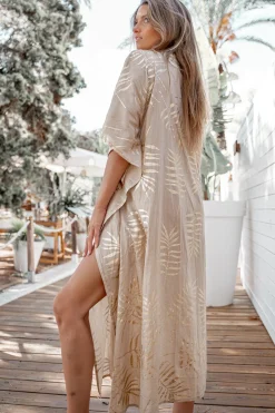 Langer Kimono Leafy Sand