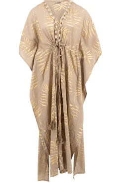 Langer Kimono Leafy Taupe