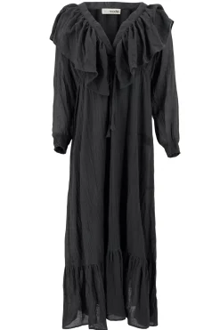 Langes Kleid Ruffle Sparkle Schwarz