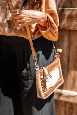 Lederbeutel Tasche Kuh Gold