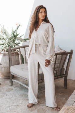 Lyana Leinenhose Hellbeige