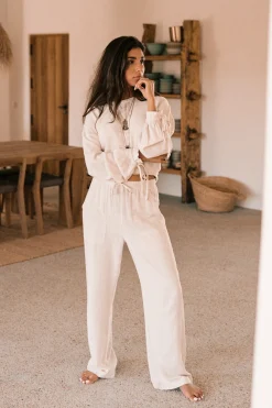 Lyana Leinenhose Hellbeige