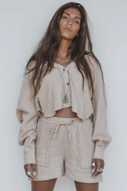 Lyo Baumwollbluse Beige