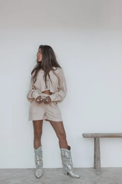 Lyo Baumwollbluse Beige