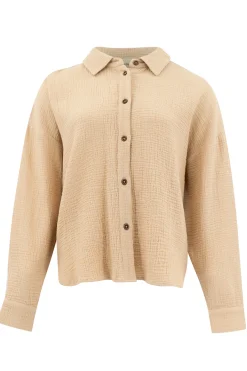 Lyo Baumwollbluse Beige
