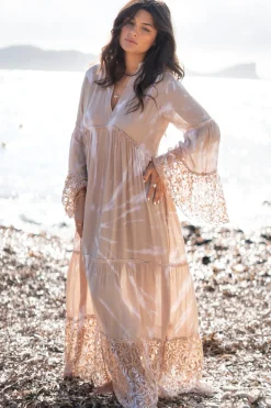 Maxikleid Dali Batik Taupe