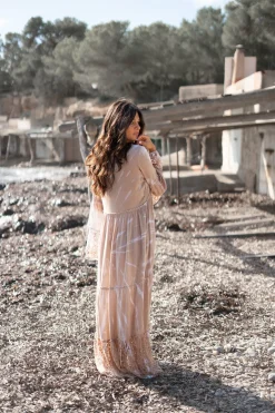 Maxikleid Dali Batik Taupe