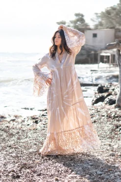 Maxikleid Dali Batik Taupe