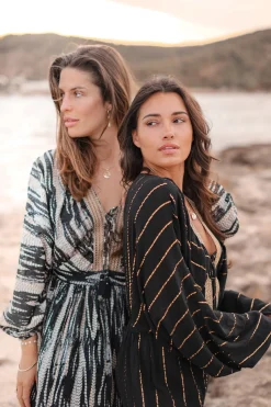 Maxikleid Emika Schwarzer Druck