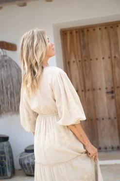 Maxikleid Glorio Cuadros Sand