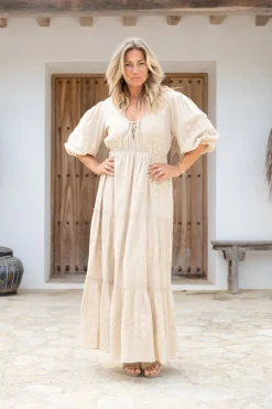 Maxikleid Glorio Cuadros Sand