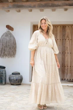 Maxikleid Glorio Cuadros Sand