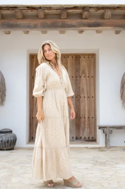 Maxikleid Glorio Cuadros Sand