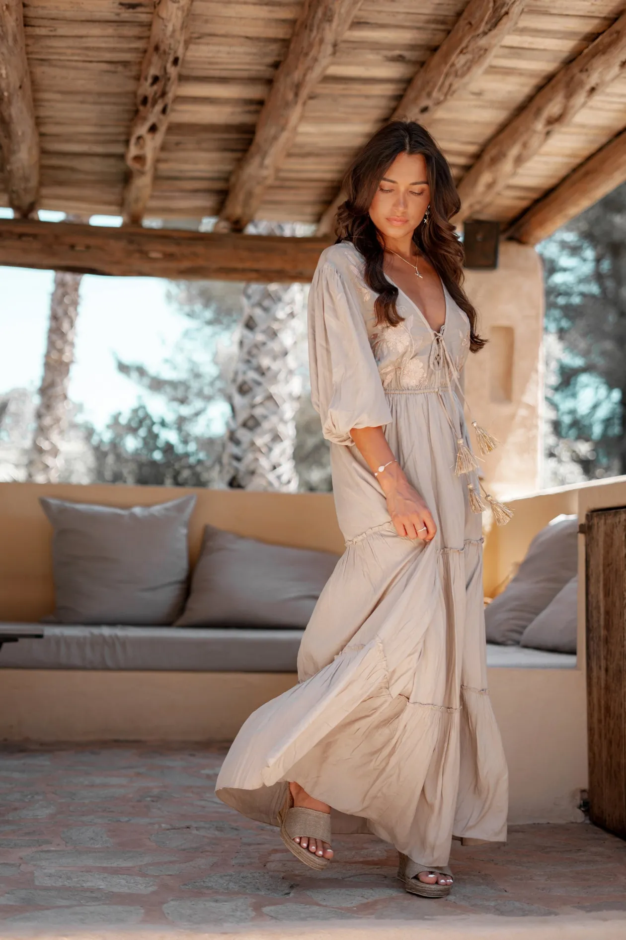 Maxikleid Luciana Helles Taupe