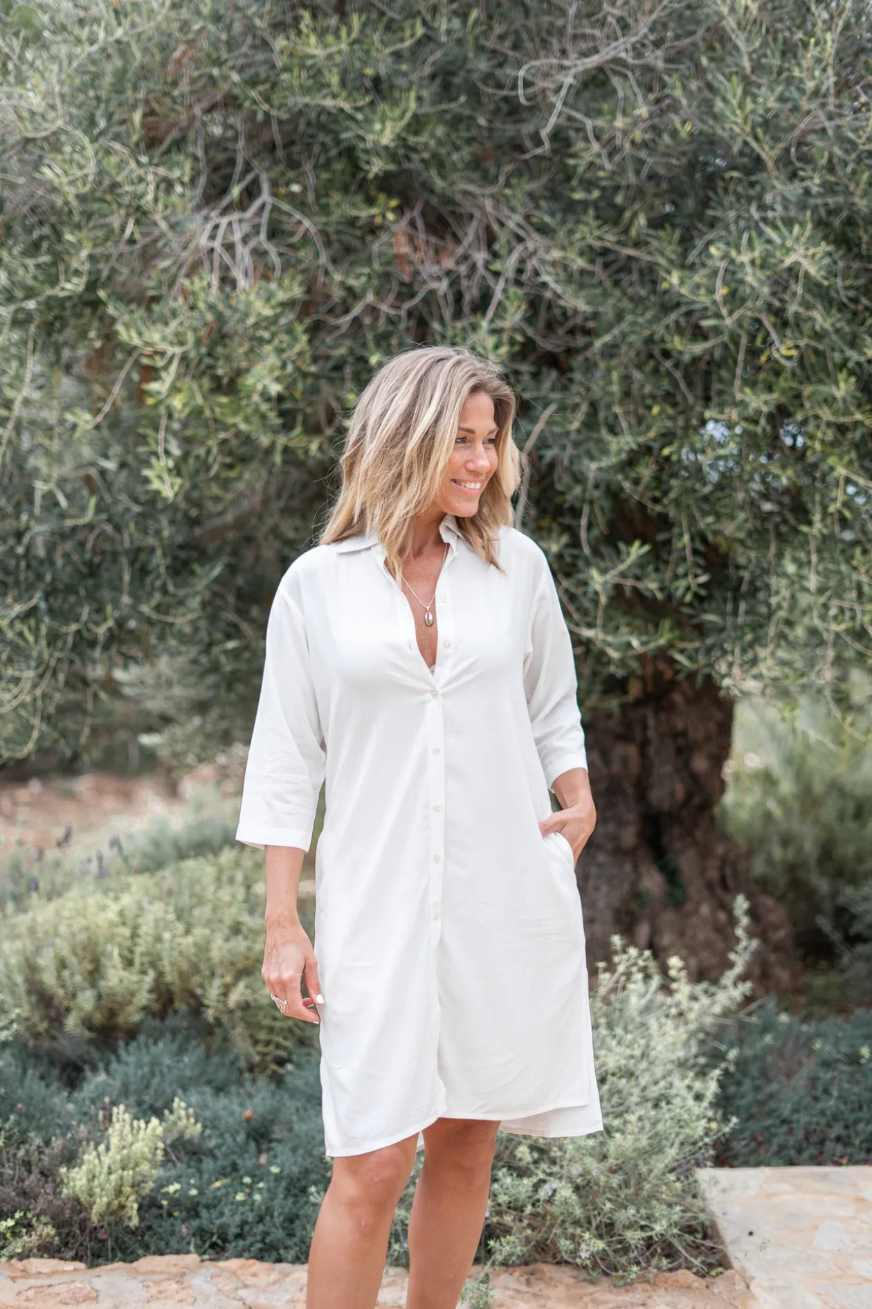 Midi Bluse Esma Elfenbein