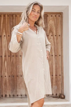 Midi Bluse Esma Taupe