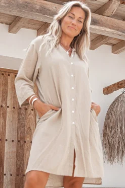 Midi Bluse Esma Taupe