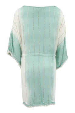 Midi Kimono Weiß Aqua