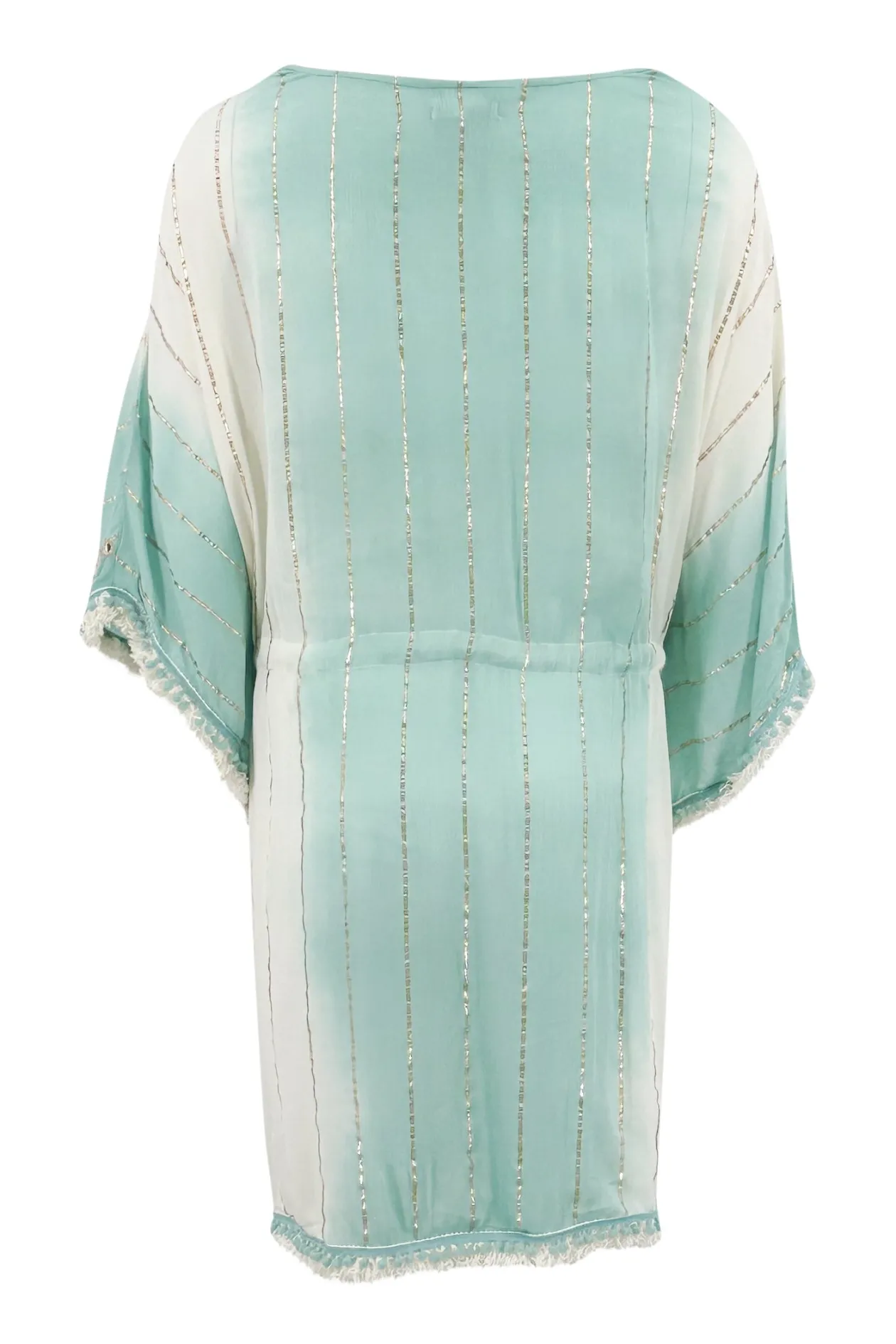 Midi Kimono Weiß Aqua