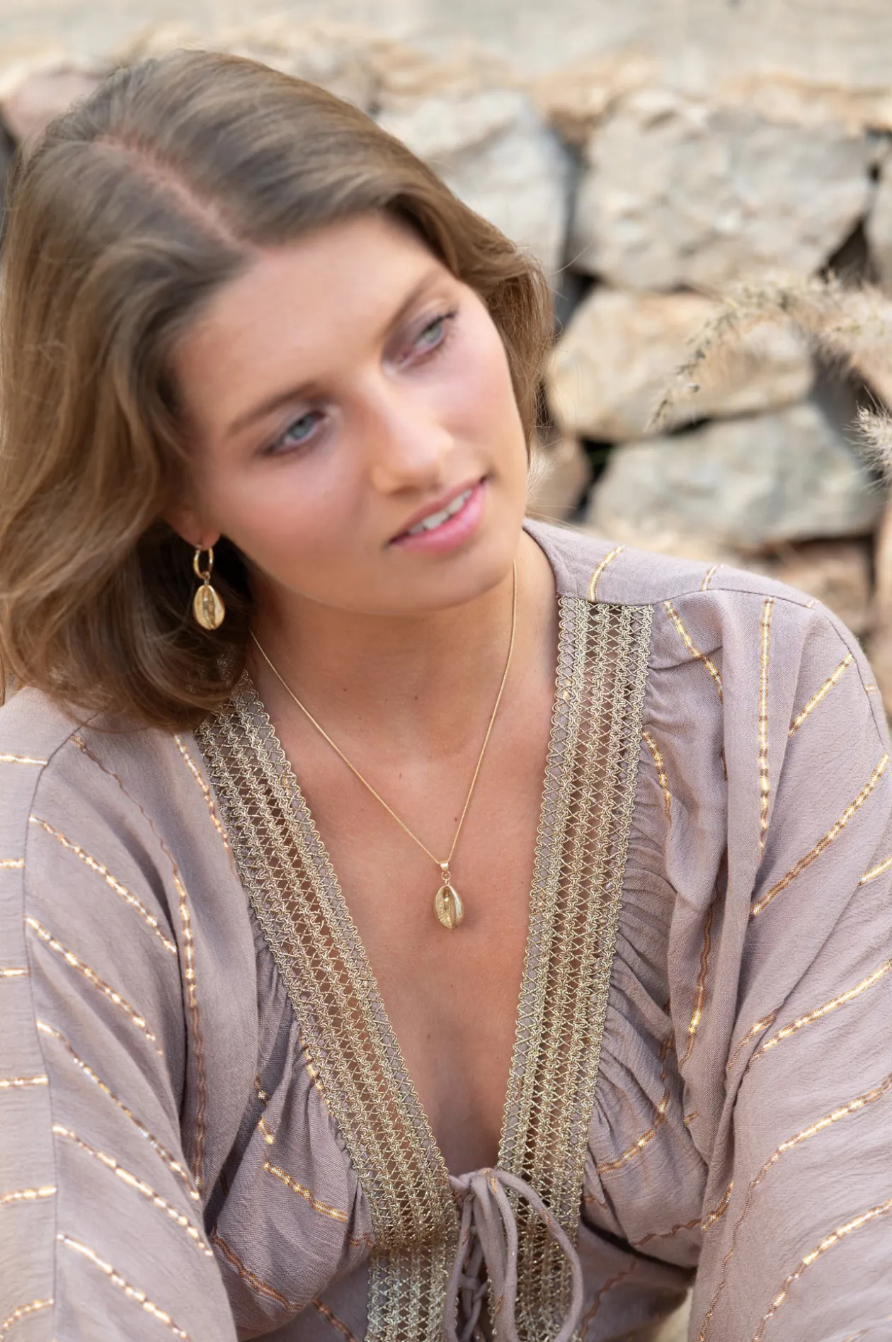 Muschel-Halskette Gold