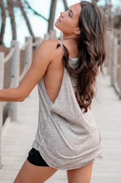 Neckholder Top Lilian Taupe