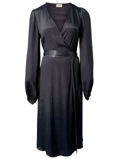 Noor Midi-Satin-Kleid