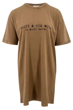 Nova T-shirt Kleid Braun