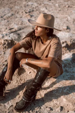 Nova T-shirt Kleid Braun