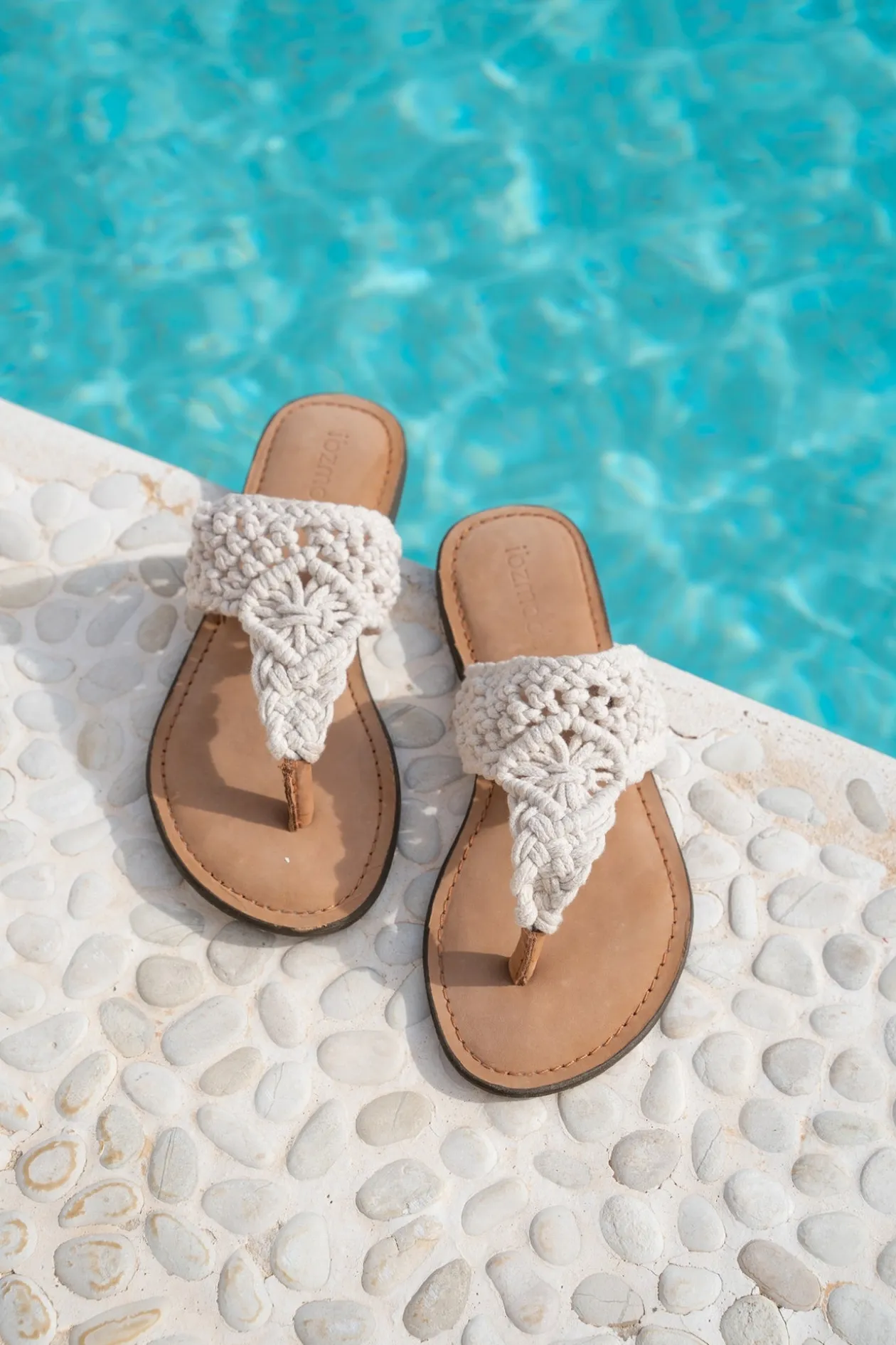 Pantoffel gehäkelt Elfenbein