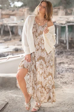 Pantoffel Inessa Barock Taupe Druck