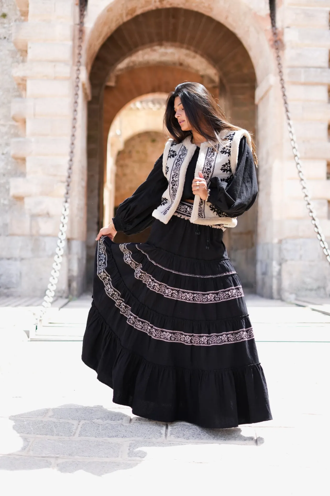 Pelzgilet Espanola Helles Taupe