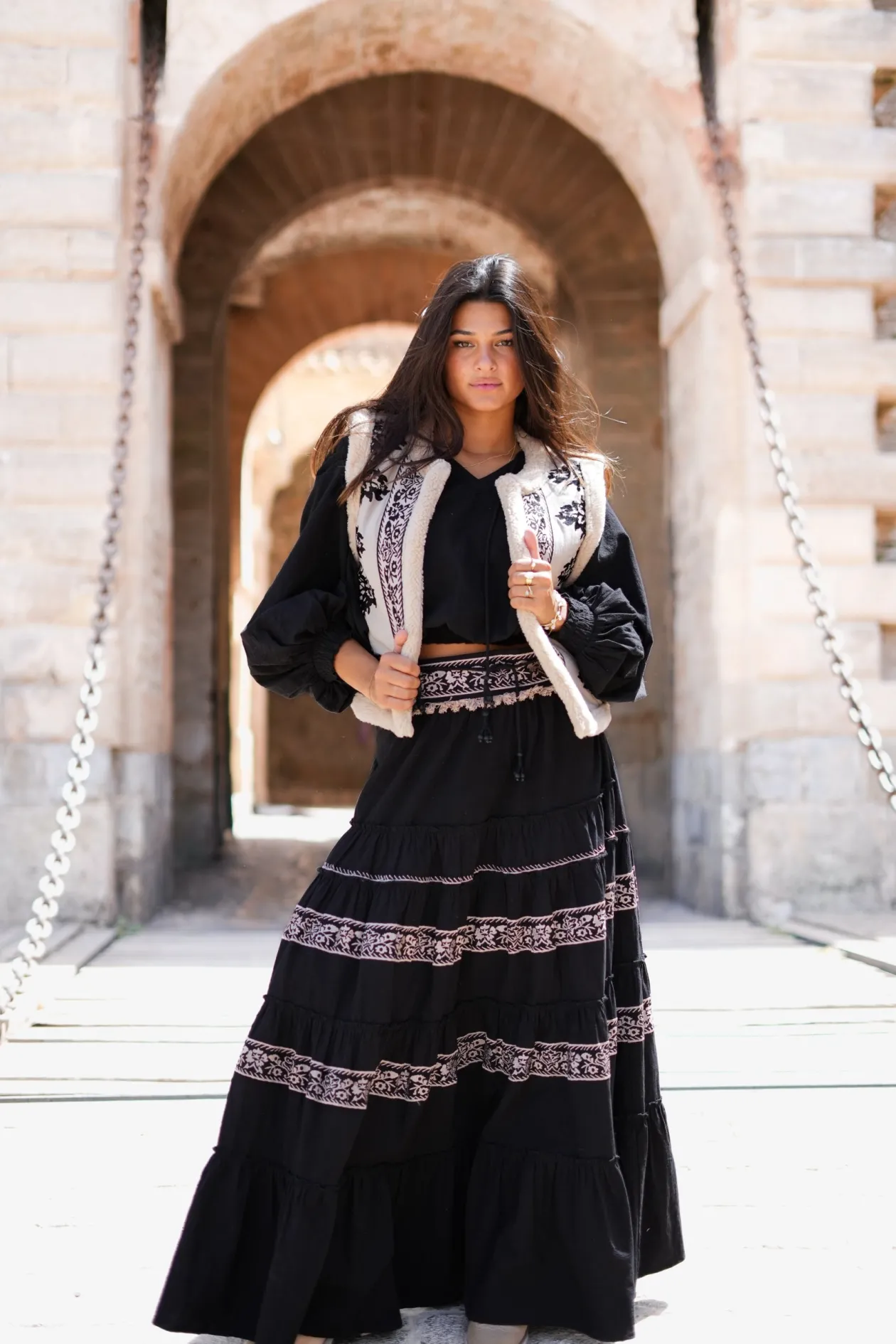 Pelzgilet Espanola Helles Taupe