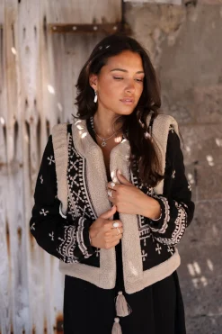 Pelzgilet Sonrisa Schwarz