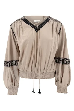Puffärmelige Bluse Espanola Light Taupe
