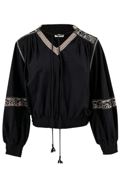 Puffärmelige Bluse Espanola Schwarz