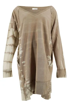 Pullover Kleid Chavela Taupe Tie Dye